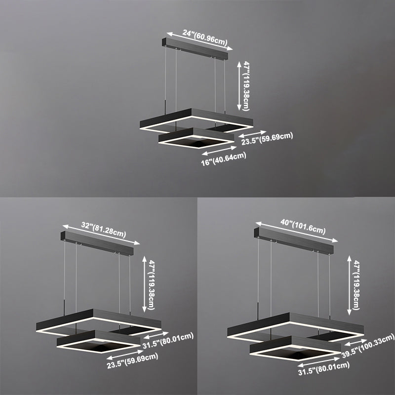 Meerdere vierkanten kroonluchter verlichtingsarmaturen moderne boerderij kroonluchters voor woonkamer