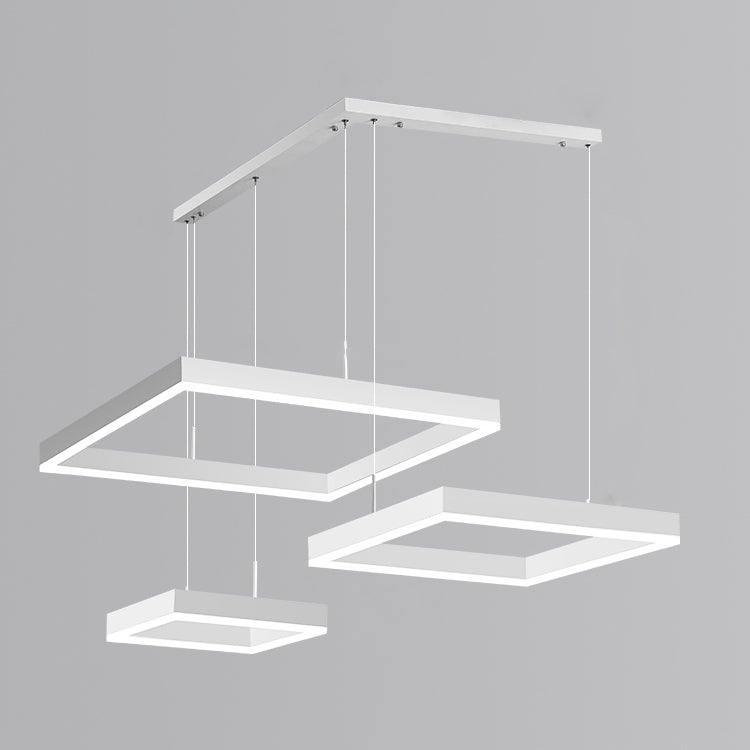 Moderne verlichting kroonluchters Meerdere vierkanten Opgeslepen verlichtingsarmaturen voor woonkamer