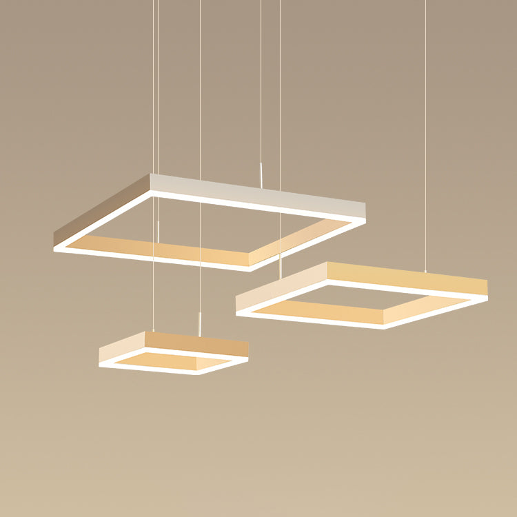 Moderne verlichting kroonluchters Meerdere vierkanten Opgeslepen verlichtingsarmaturen voor woonkamer