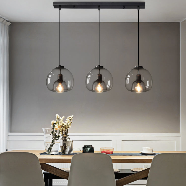 Clear Glass Hanging Light Fixtures, Nordic Simple Style Cluster Pendant Light for Indoor