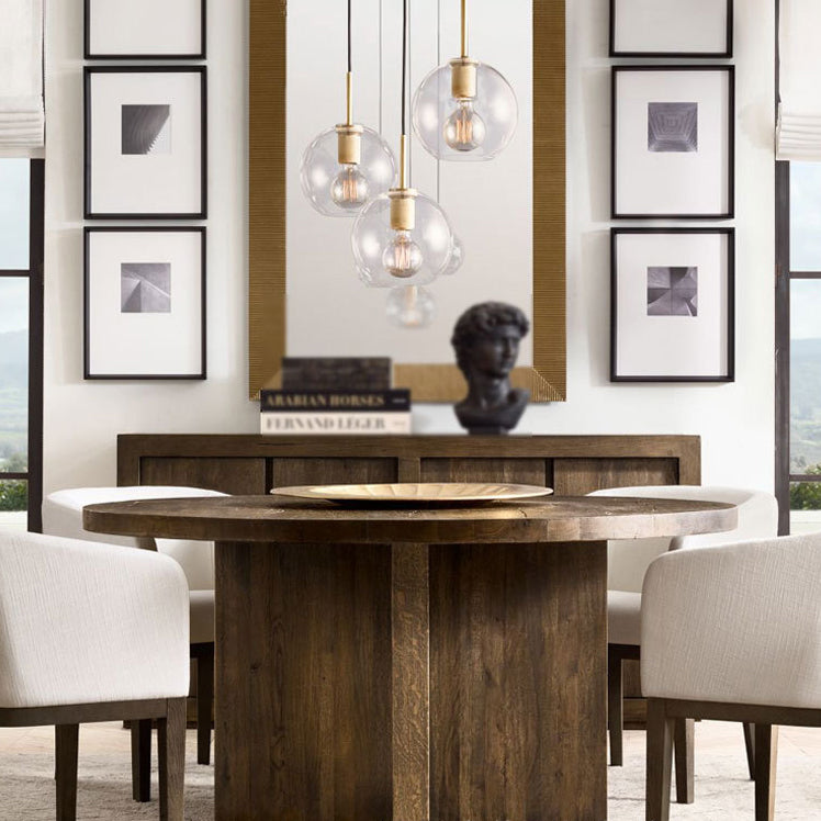 Nordisch einfache Innenheizpendelleuchte, klares Glas 1-Licht-Anhängerbeleuchtung