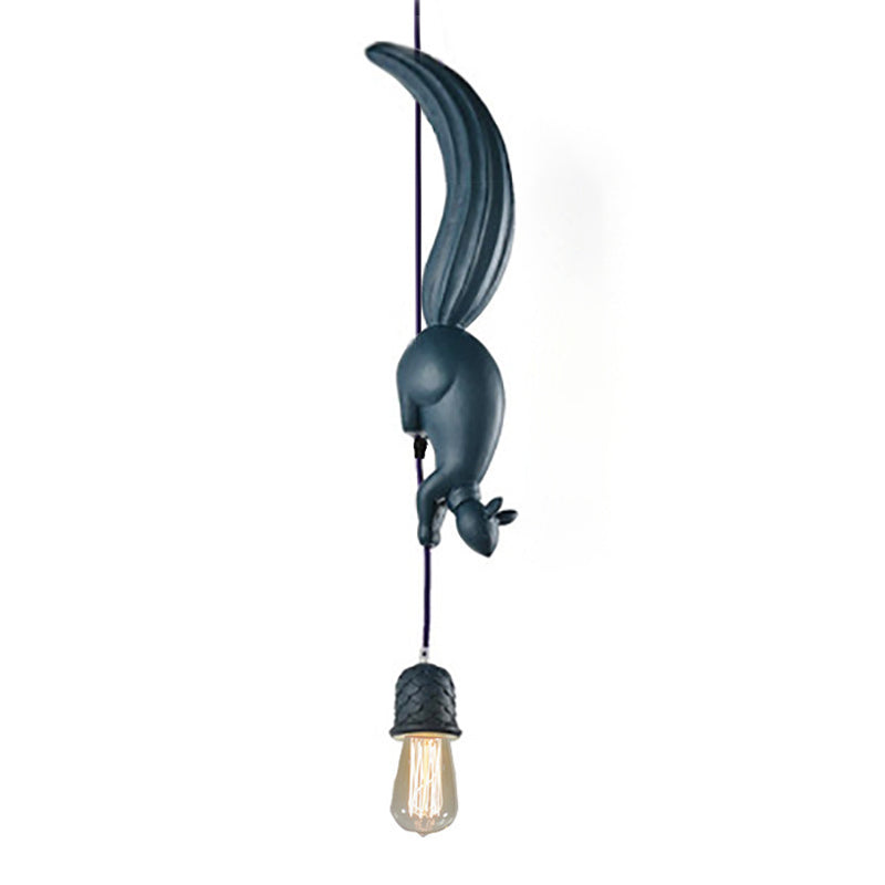 Modern Squirrel Top Pendant Light, Minimalist Plastic Hanging Lamp for Bedroom