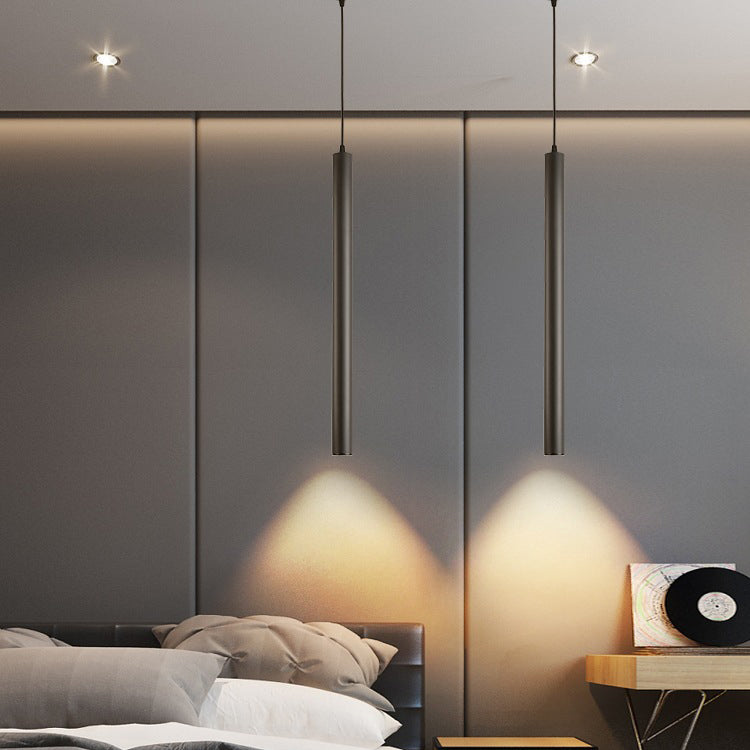 Nordische moderne minimalistische Linie Pendelleisen Iron 1 Licht in Schwarz für Wohnzimmer Hintergrund Wand