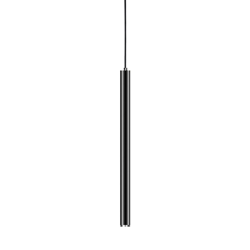 Nordic moderne Minimaliste Ligne Pendant Fer 1 Lumière en noir pour le salon Mur
