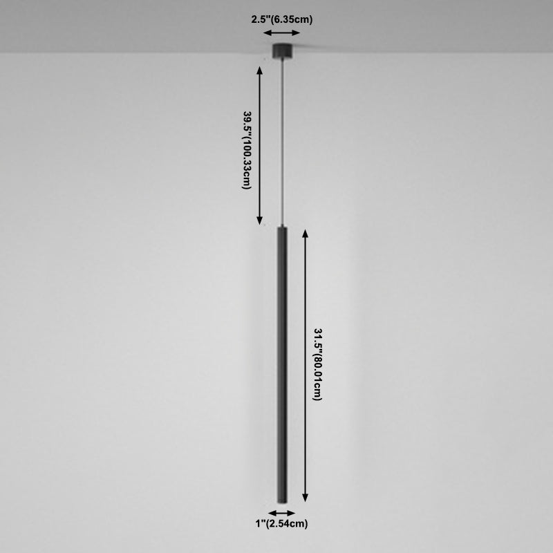 Nordic moderne Minimaliste Ligne Pendant Fer 1 Lumière en noir pour le salon Mur