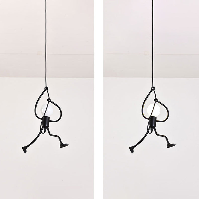 1-Light Pendant Ceiling Lights Industrial Metal Multi Pendant Light Fitting in Black