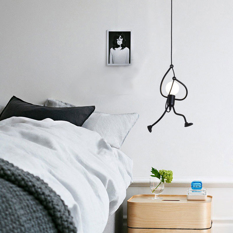 1-Light Pendant Ceiling Lights Industrial Metal Multi Pendant Light Fitting in Black