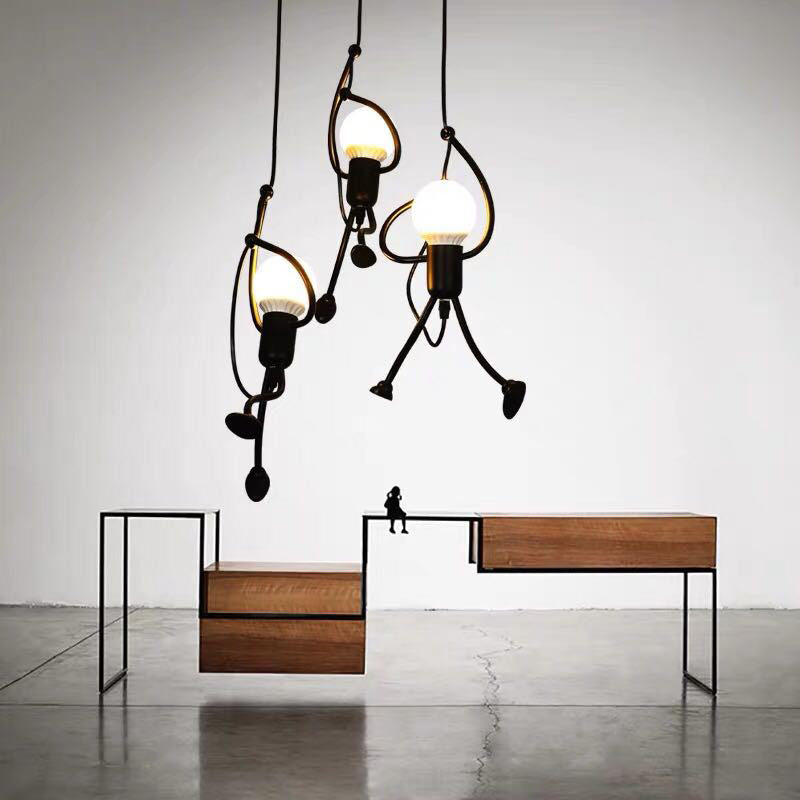 1-Light Pendant Ceiling Lights Industrial Metal Multi Pendant Light Fitting in Black