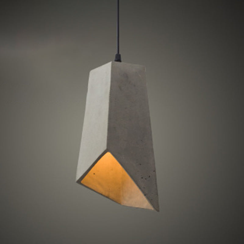 Ciment 1-Light suspendu lampe, éclairage pendentif gris gris minimaliste pour salle à manger du salon