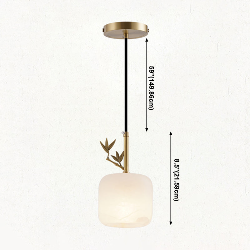 1 Licht Luxus Marmor Hanging Lampe, nordische Ziegelschatten-Anhängerbeleuchtung für Schlafzimmer