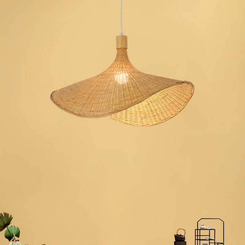Minimalist Handmade Pendant Light, Cowboy Hat Shade 1-Light Pendant Lighting
