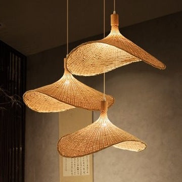 Minimalist Handmade Pendant Light, Cowboy Hat Shade 1-Light Pendant Lighting