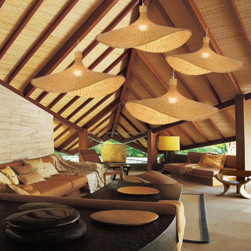 Minimalist Handmade Pendant Light, Cowboy Hat Shade 1-Light Pendant Lighting