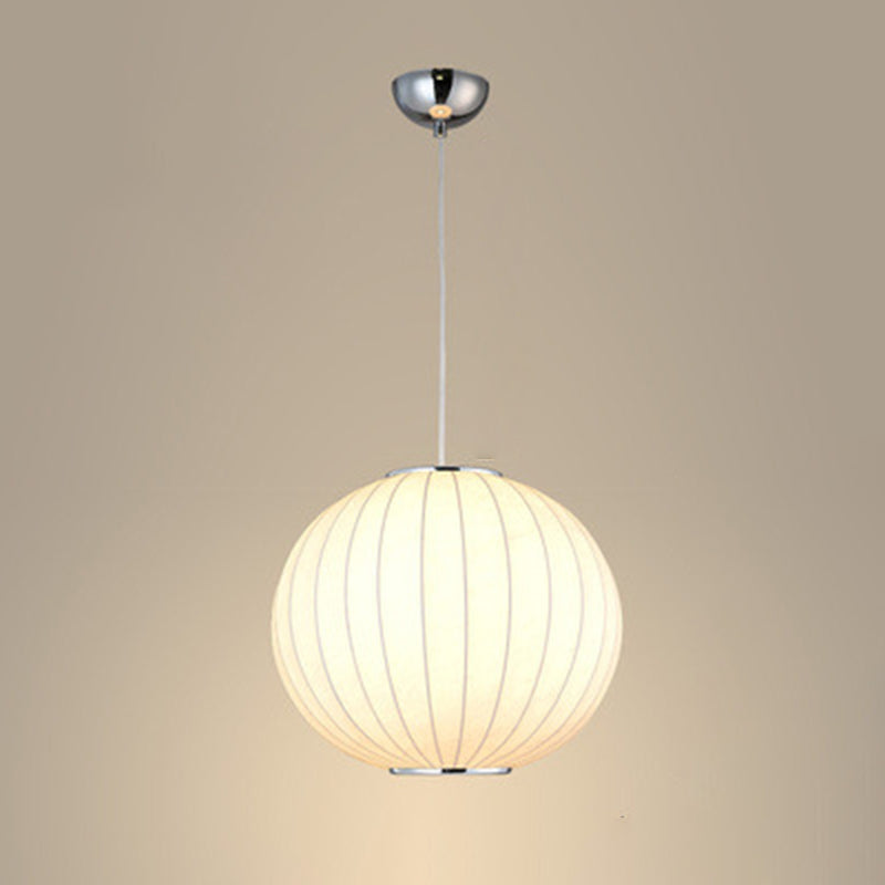 Pendante intérieure minimaliste, éclairage pendentif à 1 lumière en soie blanche pour restaurant