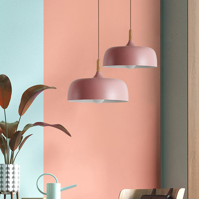 Nordic Simple Macaroon Style Lip Shape Pendant Iron 1 Light in warm for Bedroom Restaurant Cafe