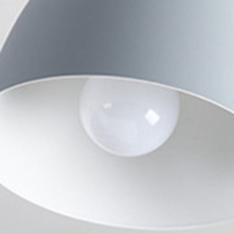 Iron Glass Chandelier Modern Simple Macaroon Style 1 Light in White for Dining Room or Bedroom