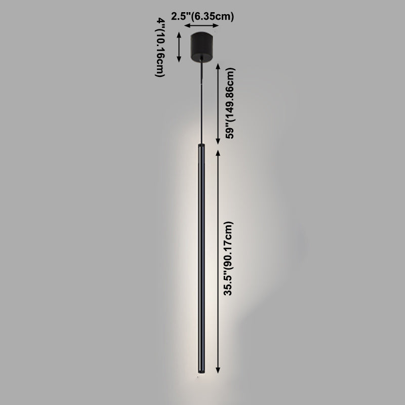 Lustre cylindrique lustre suspendu luminaire moderne de suspension extérieure moderne en finition noire