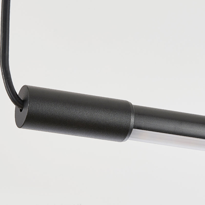 Lustre cylindrique lustre suspendu luminaire moderne de suspension extérieure moderne en finition noire