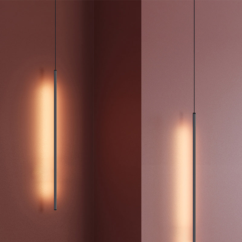 Lustre cylindrique lustre suspendu luminaire moderne de suspension extérieure moderne en finition noire