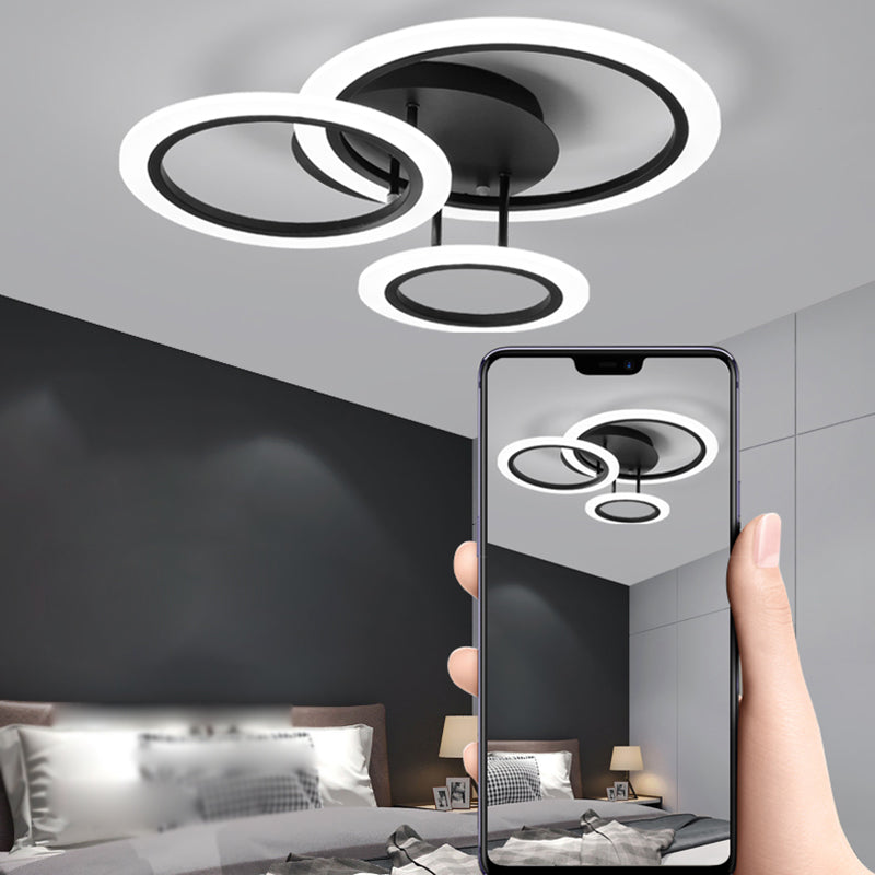 Square/Round LED Flush Mount Ceiling Fixture with Acrylic Shade Modern Flush Light