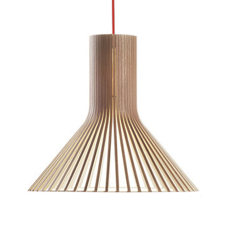 Wood Geometric Shape Pendant Light Modern Style 1 Light Pendant for Living Room