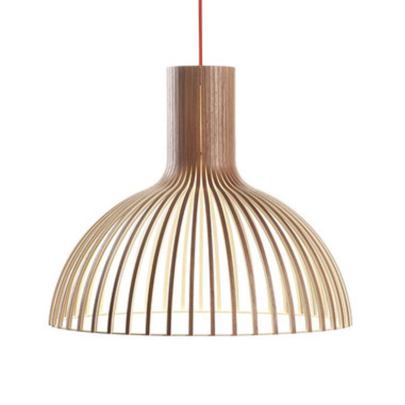 Wood Geometric Shape Pendant Light Modern Style 1 Light Pendant for Living Room