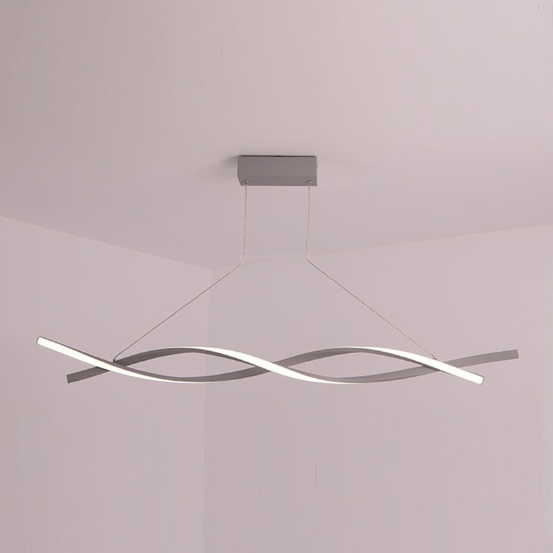 Modern Linear Chandelier Lights LED Island Pendant Lighting for Living Room Dining Room