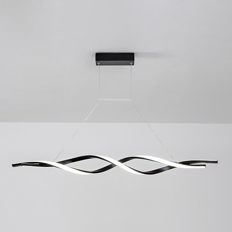 Modern Linear Chandelier Lights LED Island Pendant Lighting for Living Room Dining Room