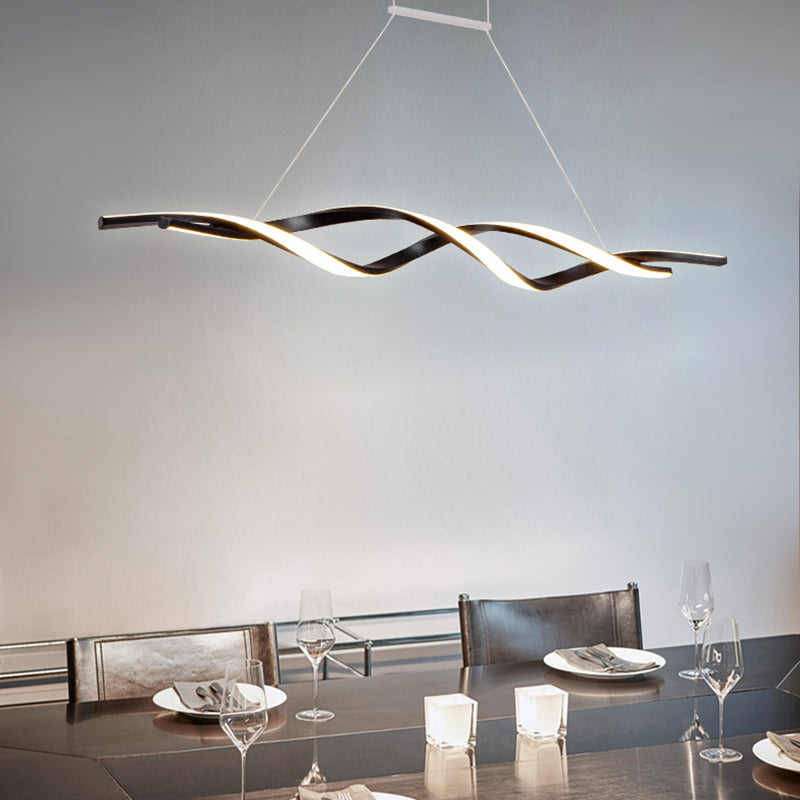Modern Linear Chandelier Lights LED Island Pendant Lighting for Living Room Dining Room