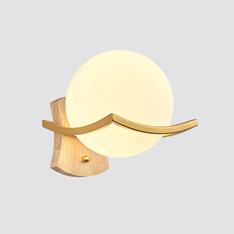 Gamique en verre blanc et en bois moderne un luminaire mural mural pour le salon