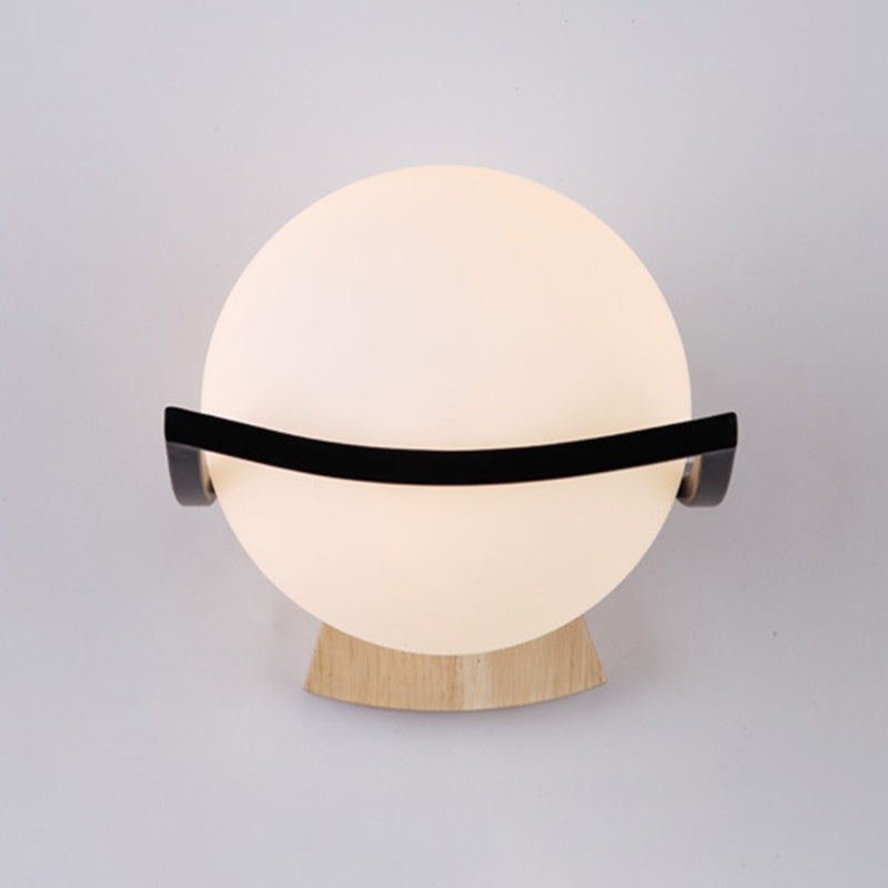 Gamique en verre blanc et en bois moderne un luminaire mural mural pour le salon