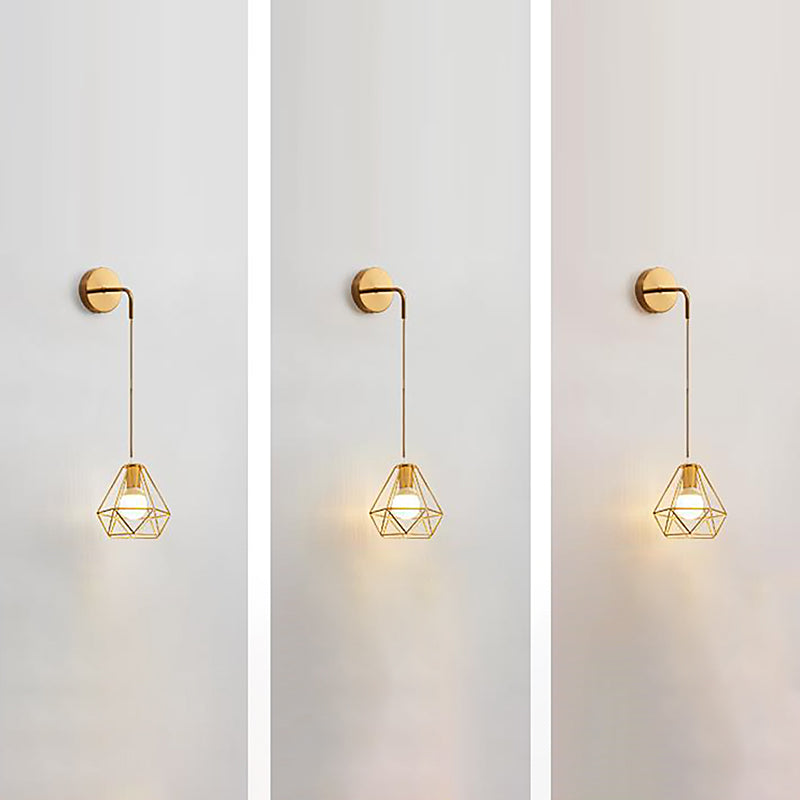 Postmodern Wall Light Golden Frame Wall Sconce Light for Living Room Bedroom