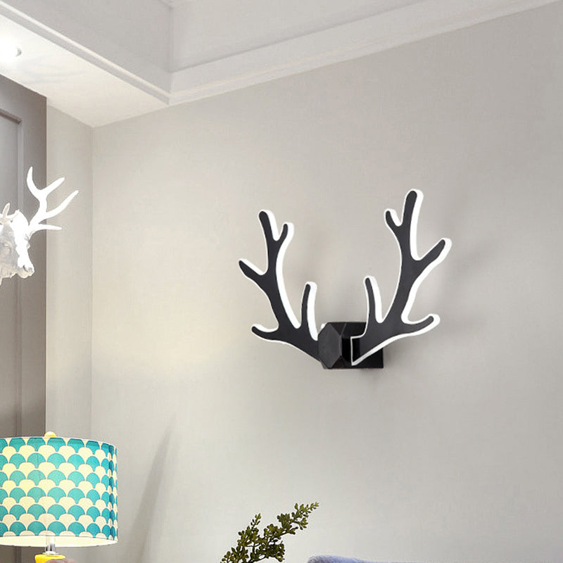 Macaron Nordic Style Sconce Light Antlers Acrylic and Plastic LED Wall Light Fixture