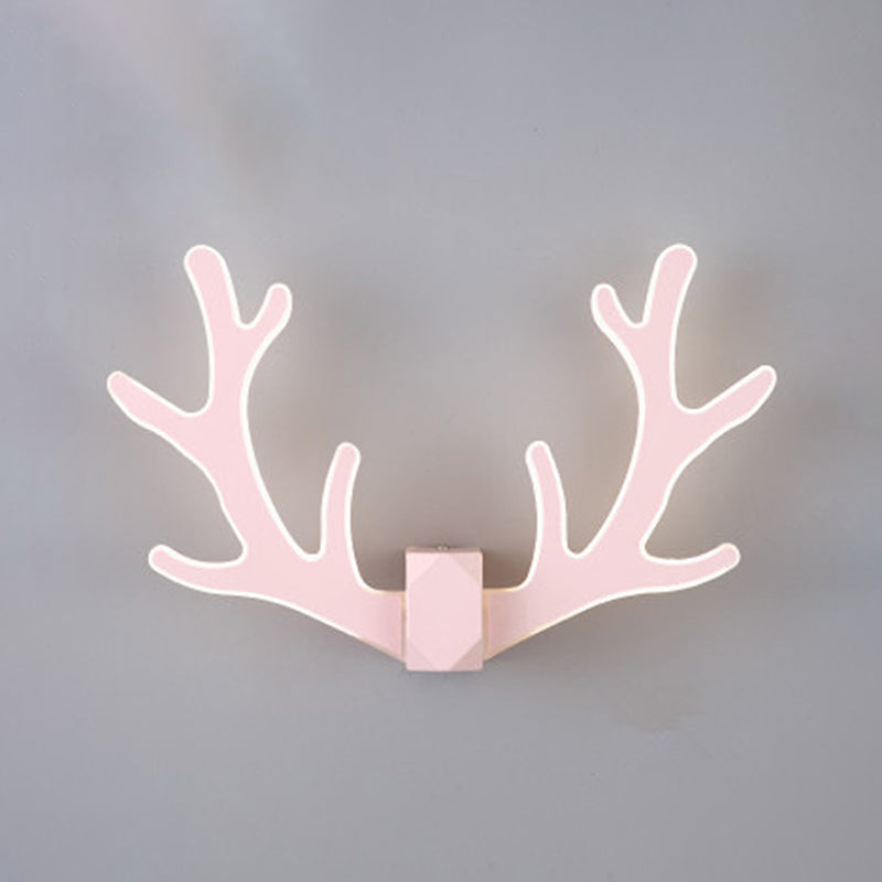 Macaron Nordic Style Sconce Light Antlers Acrylic and Plastic LED Wall Light Fixture
