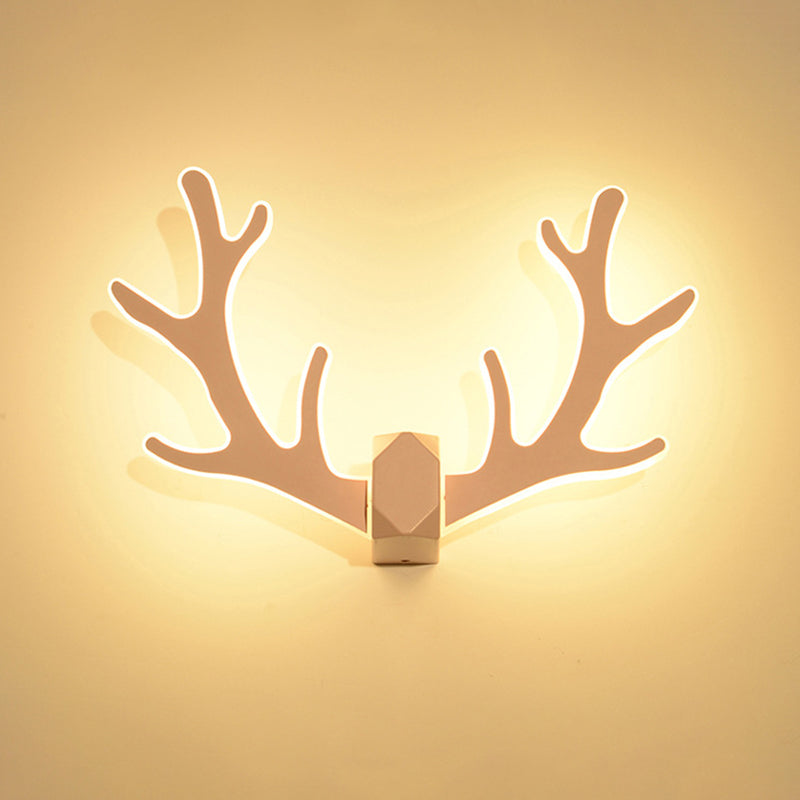 Macaron Nordic Style Sconce Light Antlers Acrylic and Plastic LED Wall Light Fixture