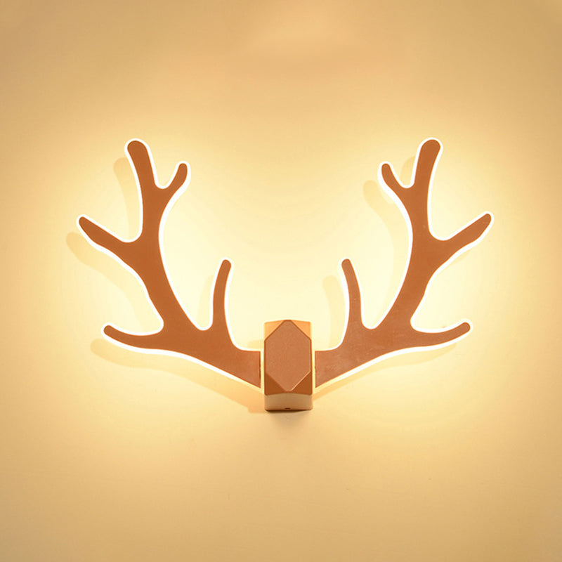 Macaron Nordic Style Sconce Light Antlers Acrylic and Plastic LED Wall Light Fixture