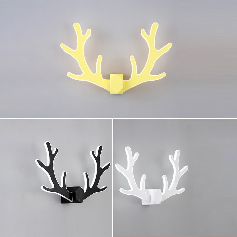 Macaron Nordic Style Sconce Light Antlers Acrylic and Plastic LED Wall Light Fixture