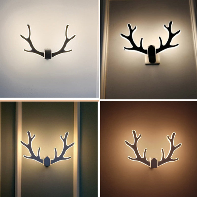 Macaron Nordic Style Sconce Light Antlers Acrylic and Plastic LED Wall Light Fixture