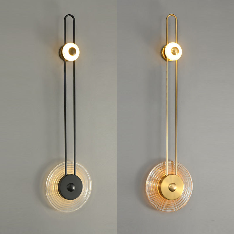 Lámpara de luz de matrícula redonda moderna de 1 luz con sombra de hierba transparente