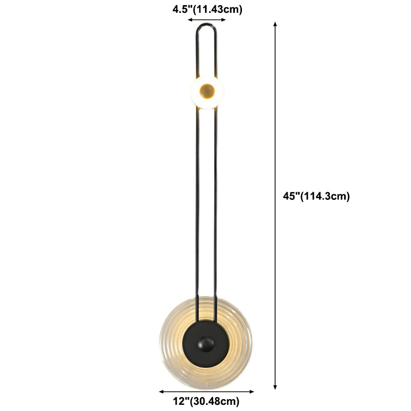 Lámpara de luz de matrícula redonda moderna de 1 luz con sombra de hierba transparente