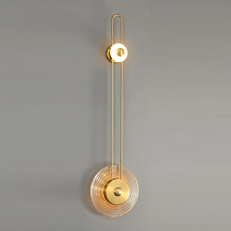 Luminaires d'éclairage des applications rondes modernes 1 lampe murale à 1 lumière avec une teinte d'herbe transparente