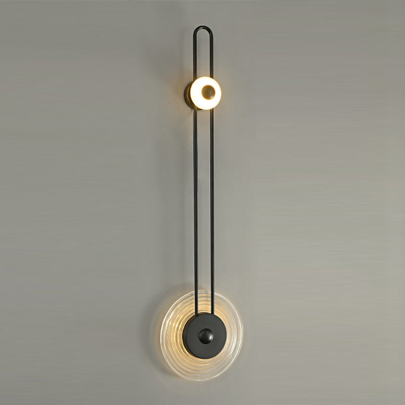 Luminaires d'éclairage des applications rondes modernes 1 lampe murale à 1 lumière avec une teinte d'herbe transparente