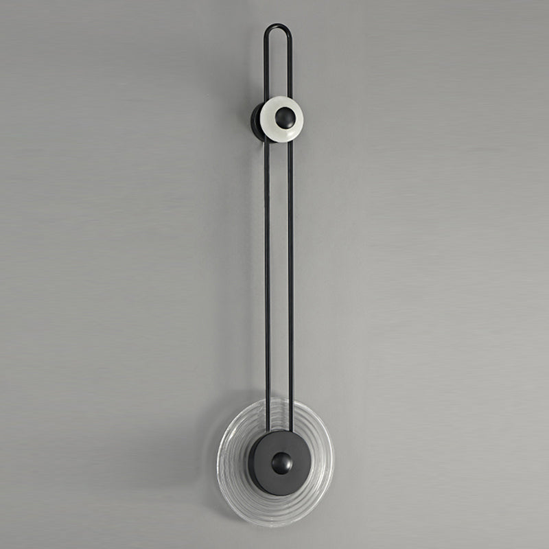 Lámpara de luz de matrícula redonda moderna de 1 luz con sombra de hierba transparente