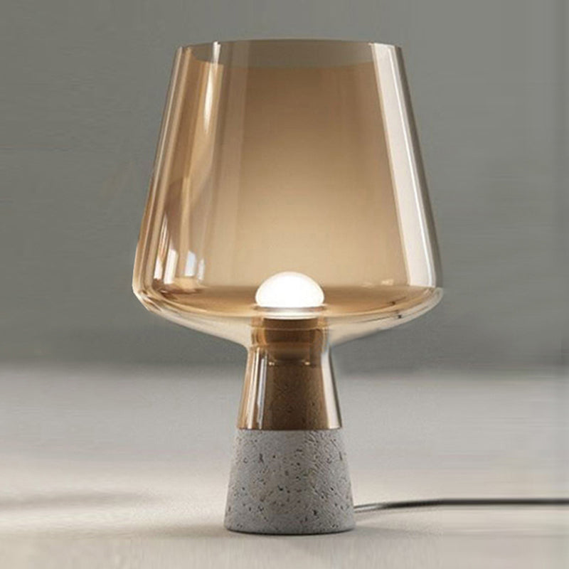 Nachttischlampen im zeitgenössischen Stil mit Glasschatten für Schlafzimmer Wohnzimmer