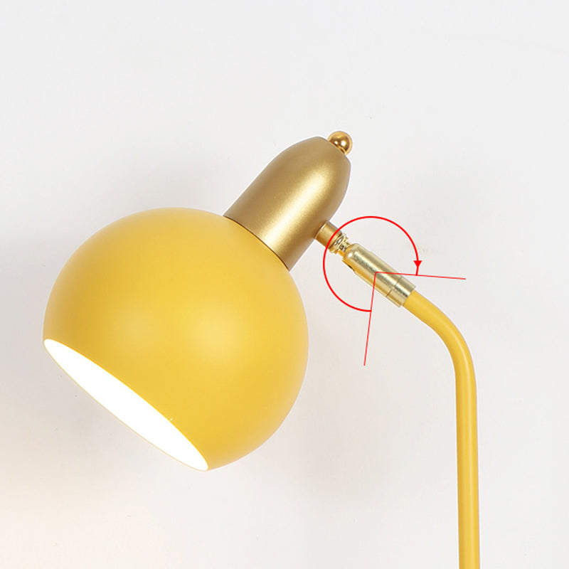 Lampade da comodino dal design in stile amaretto Luci da comodino a cupola a 1 luce con paralume in metallo