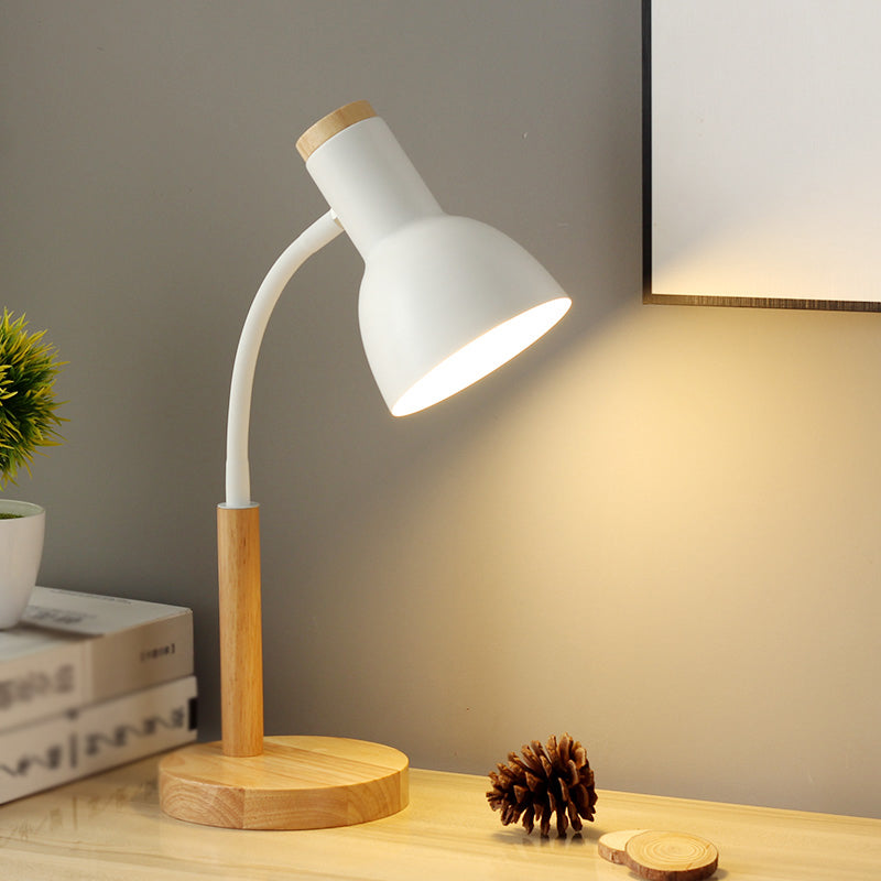 Macaroon Style Night Table Lamps Bell 1-Light Nightstand Lights with Metal Shade for Bedroom