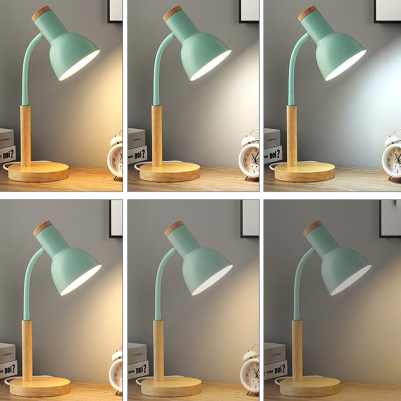 Macaroon Style Night Table Lamps Bell 1-Light Nightstand Lights with Metal Shade for Bedroom
