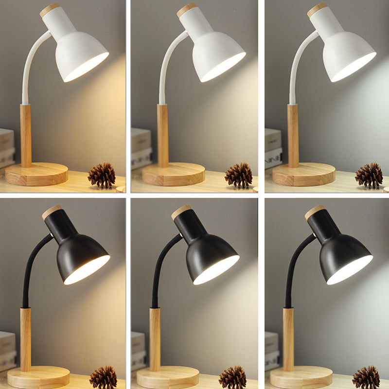 Macaroon Style Night Table Lamps Bell 1-Light Nightstand Lights with Metal Shade for Bedroom