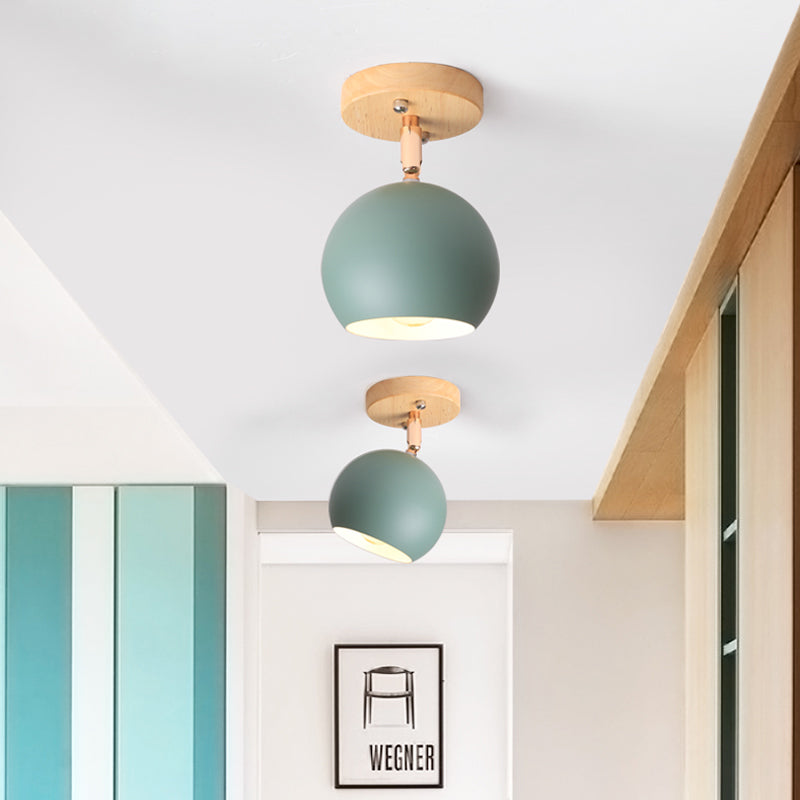 Nordic Black/Gray/White/Pink/Green Orbit Semi Flush Light Adjustable 1 Light Metal Ceiling Mount Light Fixture