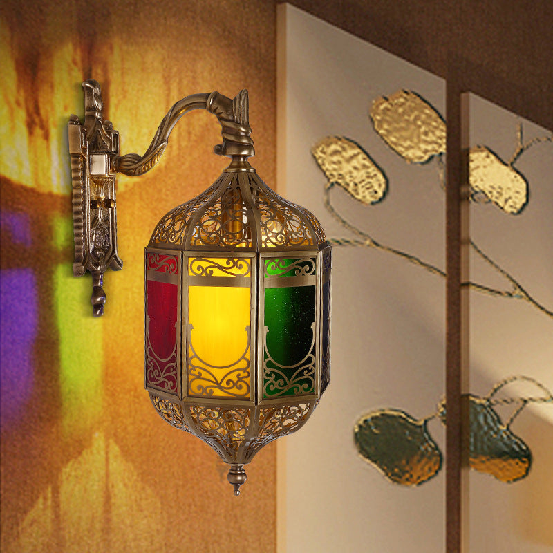 1 lampe de tête de la tête de la tête décorative en laiton en laiton d'éclairage d'applications en laiton avec bras incurvé